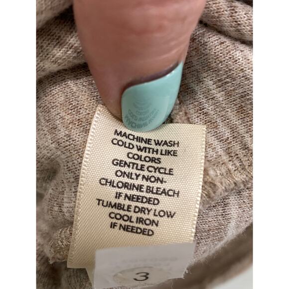 Pure Jill J Jill V-neck Tan Space Dye Velour Tunic Sweater Pockets Size M Luxury - Picture 7 of 8